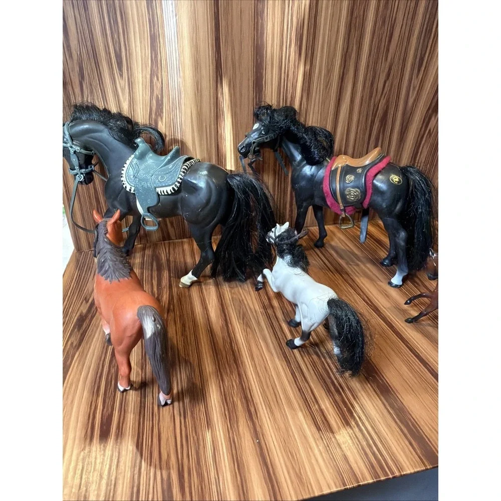 Vintage Model Horse Lot Breyer Kid Kore Marchon Horses Ponies & Tack 6 Pc‎